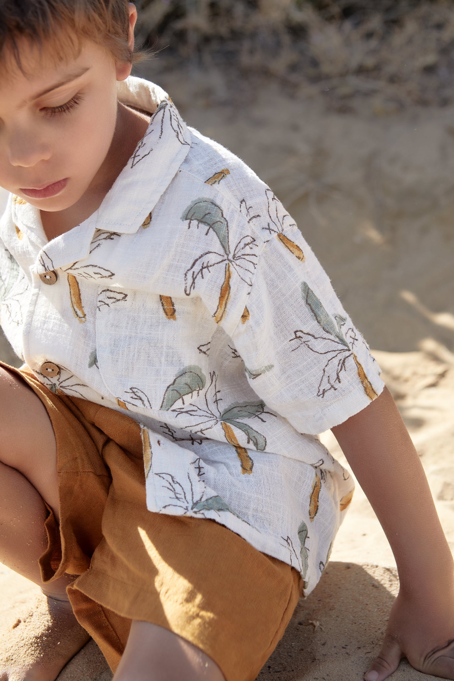 Play Up Printed Woven Shirt Ecru / 10Y