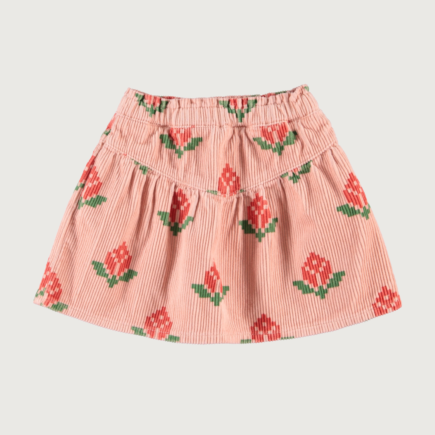 Piupiuchick Short skirt pink with big flowers