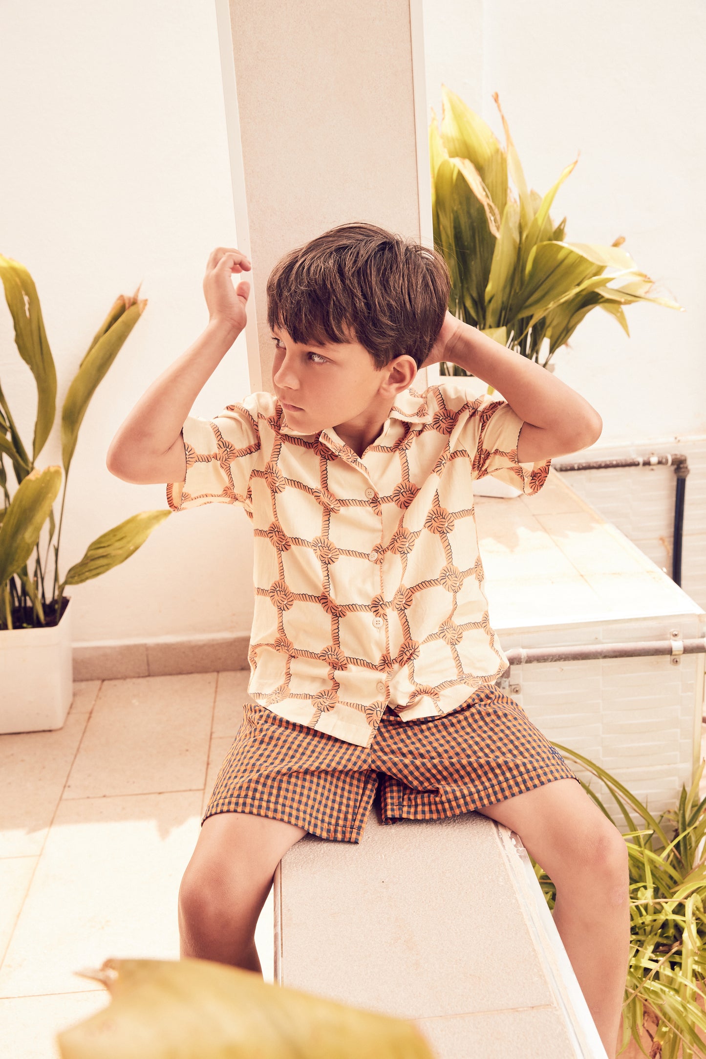 Wynken Ola Short Naranja Check