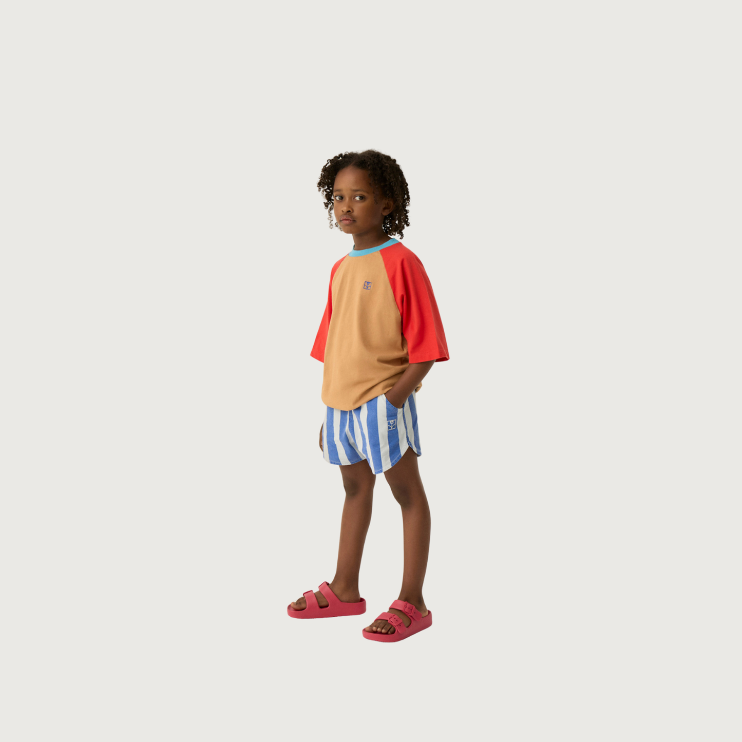 The Campamento Blue STRIPES washed shorts blue / 3Y