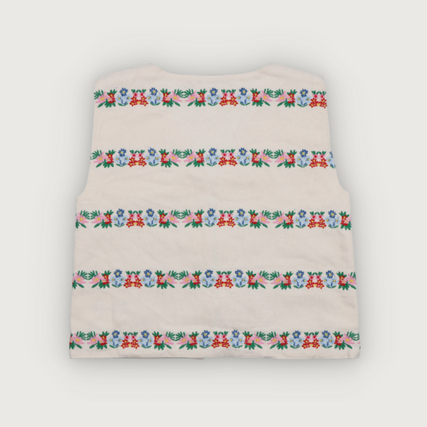 The New Society MALVA Waistcoat flower embroidery natural denim