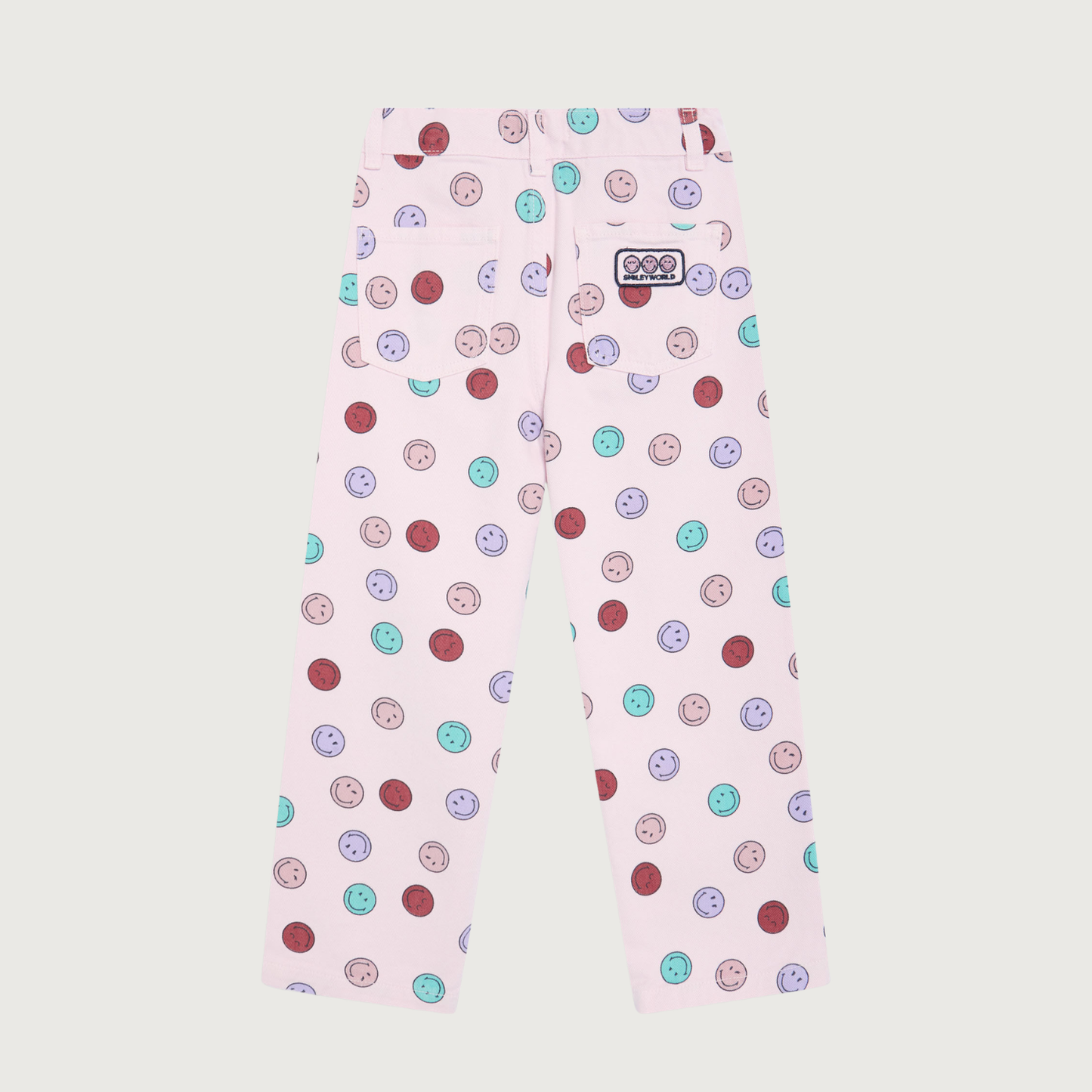 The New Society Smiley denim trouser smiley print