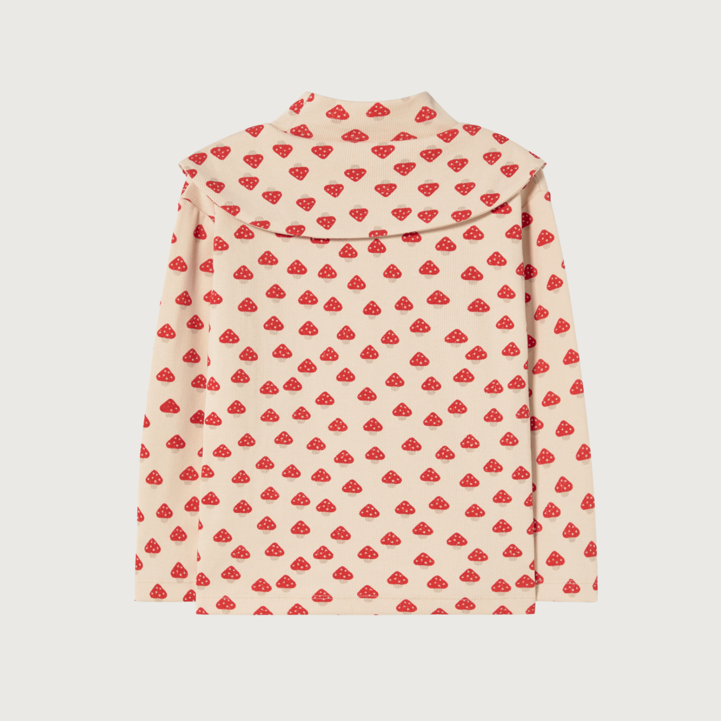 Tinycottons Mini mushrooms mockneck sweater ivory