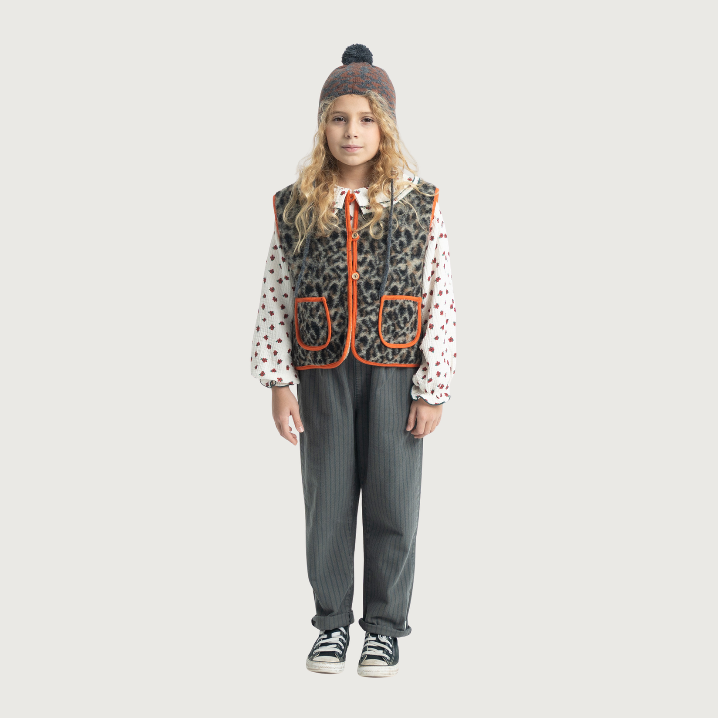 Piupiuchick Waistcoat grey animal print
