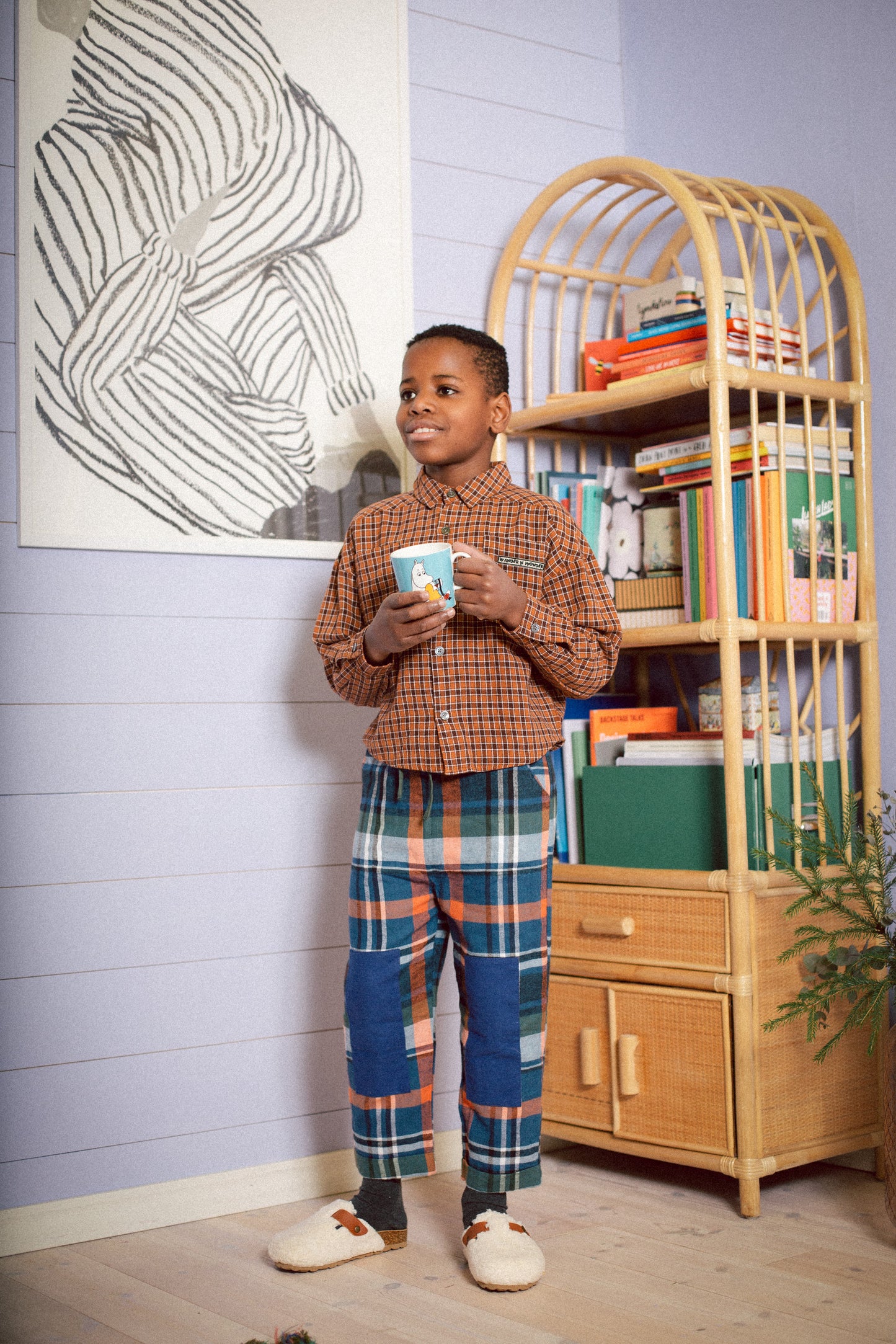 Wander and Wonder Button Down Shirt brown plaid