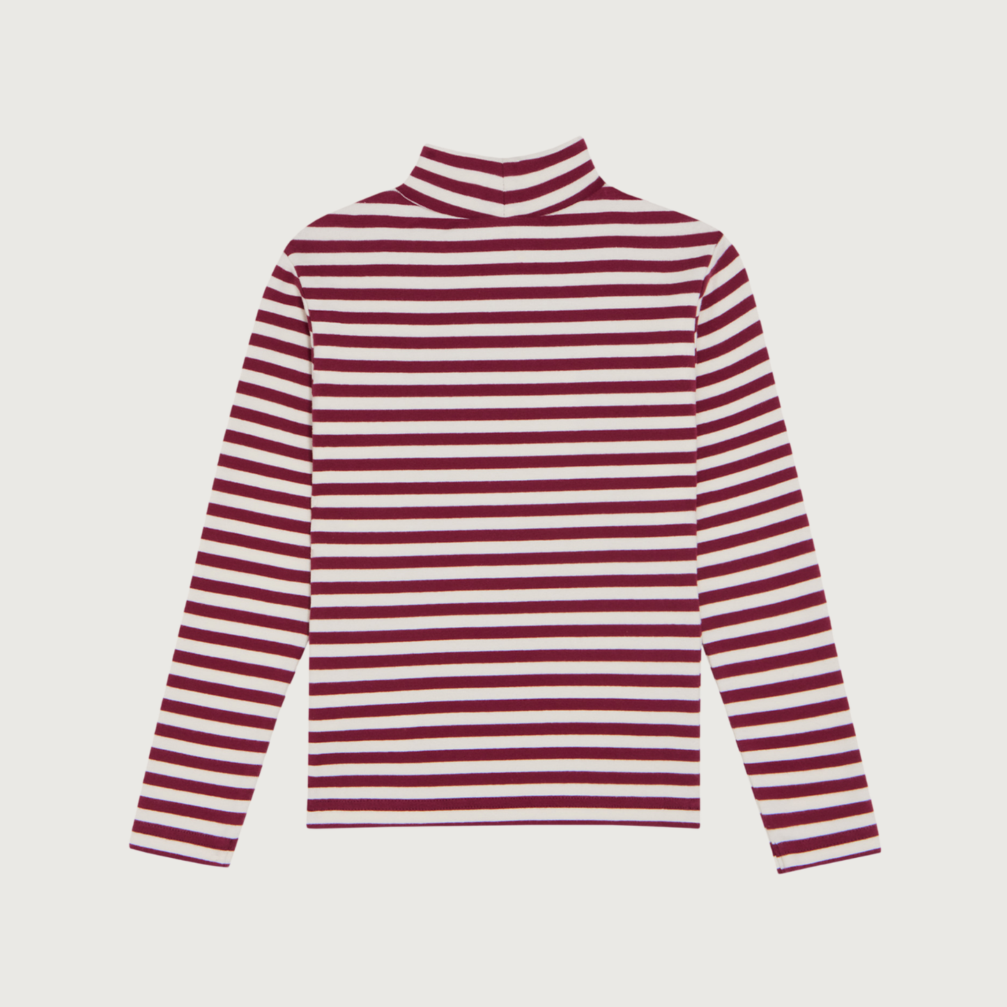 The Campamento Burgundy stripes turtle neck T-shirt