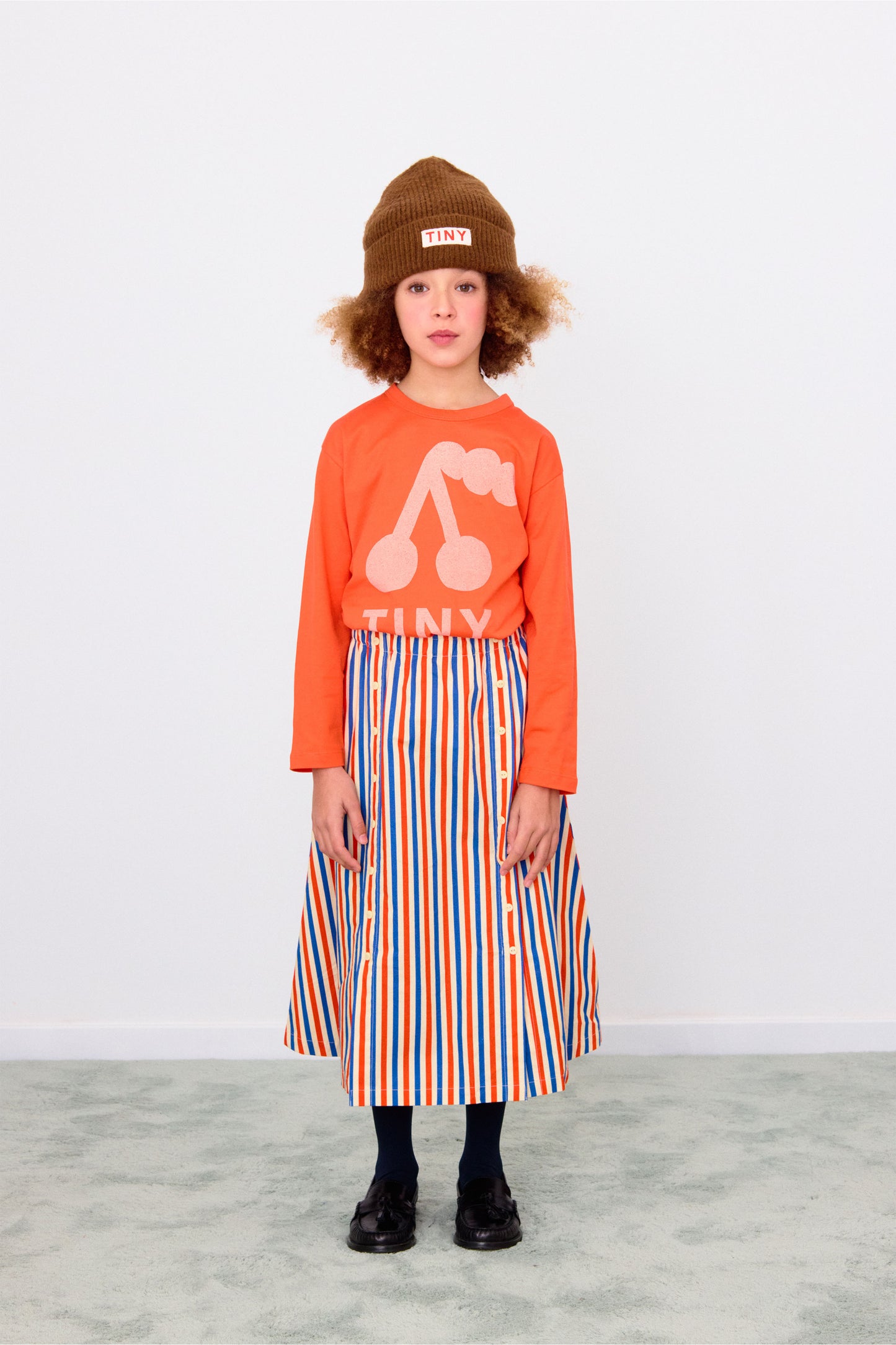 Tinycottons CHERRY graphic sleeve tee red