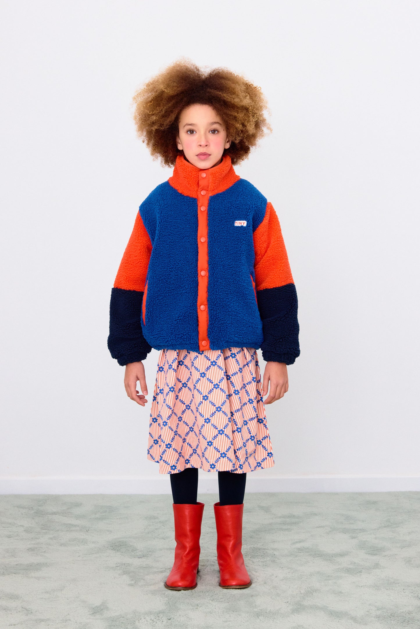 Tinycottons COLOR BLOCK polar sherpa jacket dark blue
