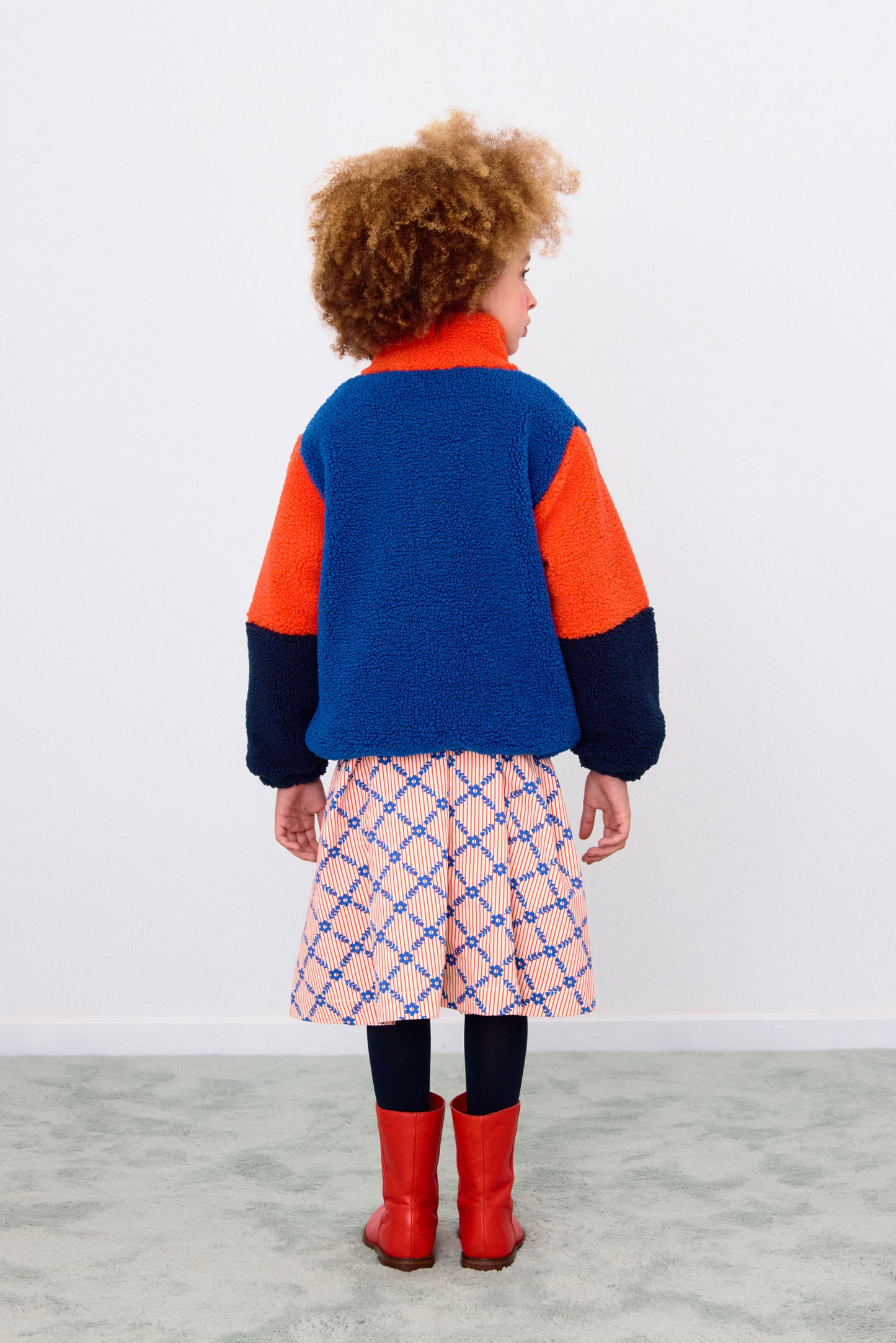 Tinycottons COLOR BLOCK polar sherpa jacket dark blue