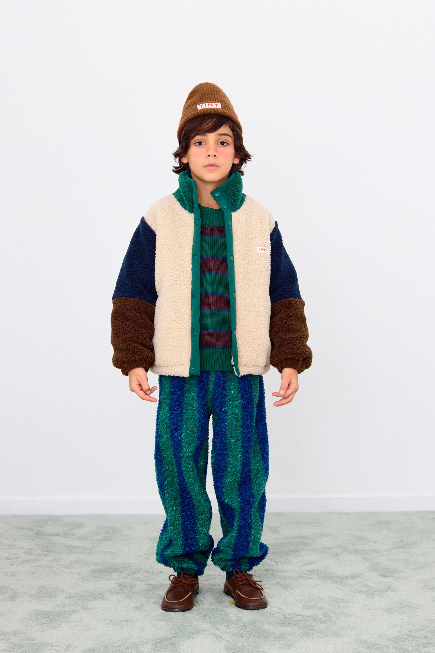 Tinycottons COLOR BLOCK polar sherpa jacket dark green