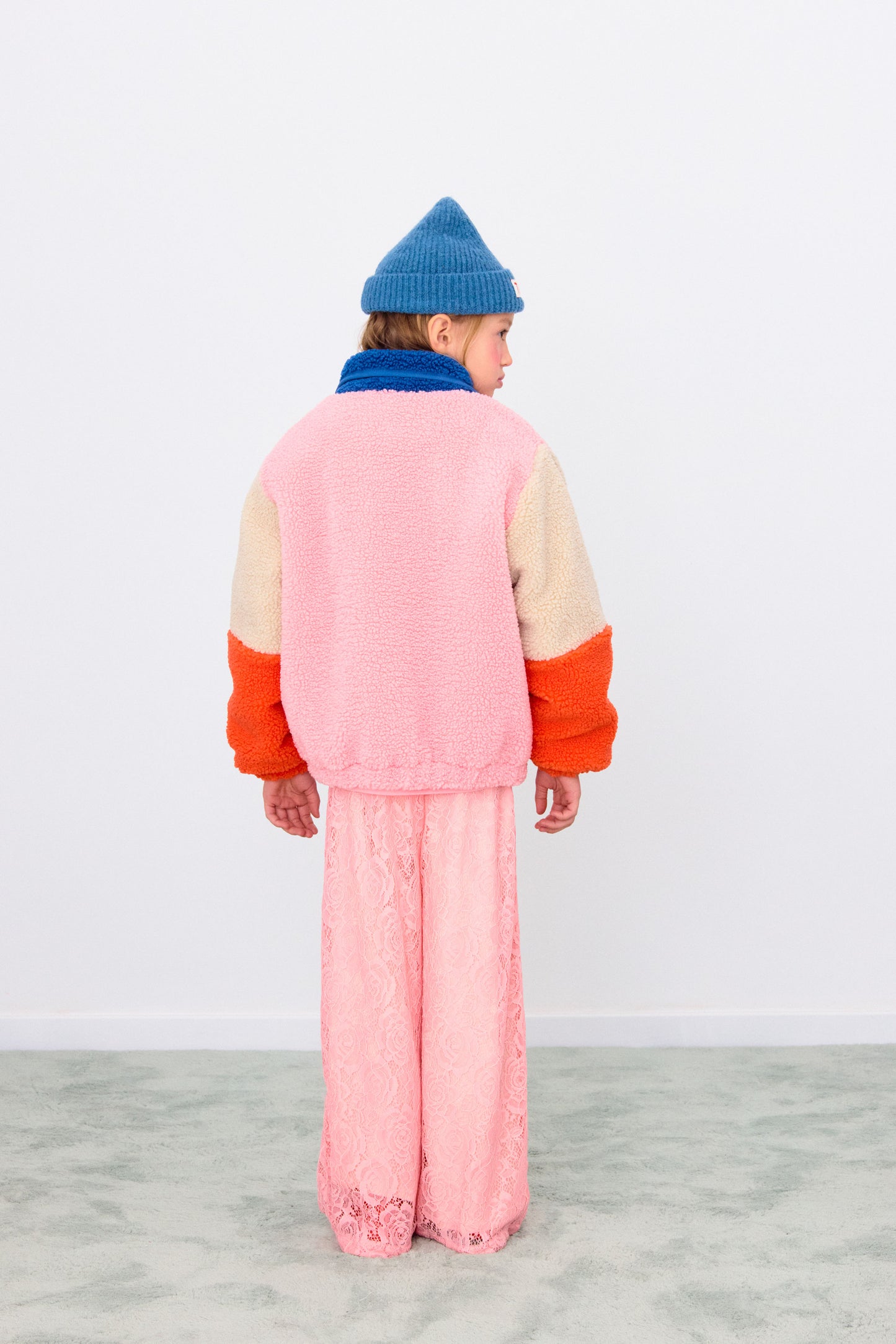 Tinycottons COLOR BLOCK polar sherpa jacket summer red