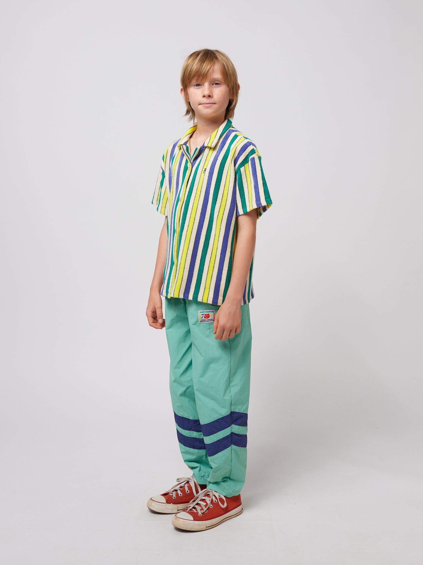 Bobo Choses MULTICOLOR STRIPES terry cloth shirt / 8-9Y