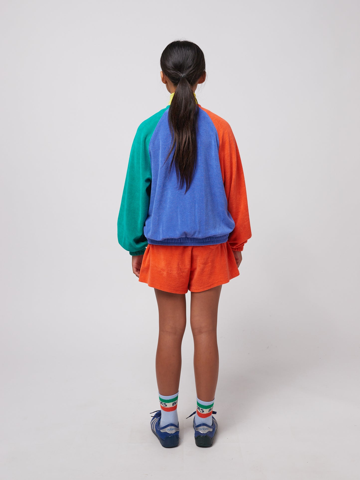 Bobo Choses SMILING COLOR BLOCK terry cloth zipped sweatshirt
