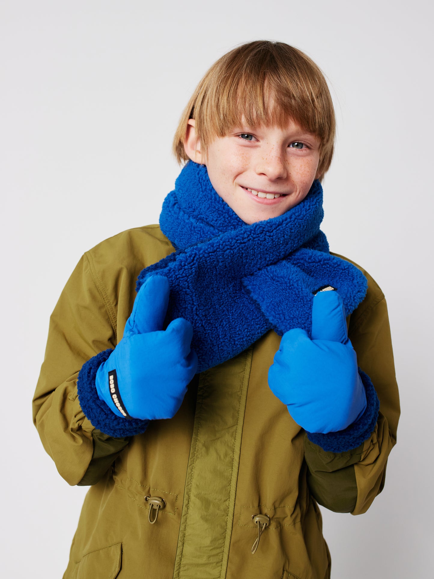 Bobo Choses Bicolor mittens blue