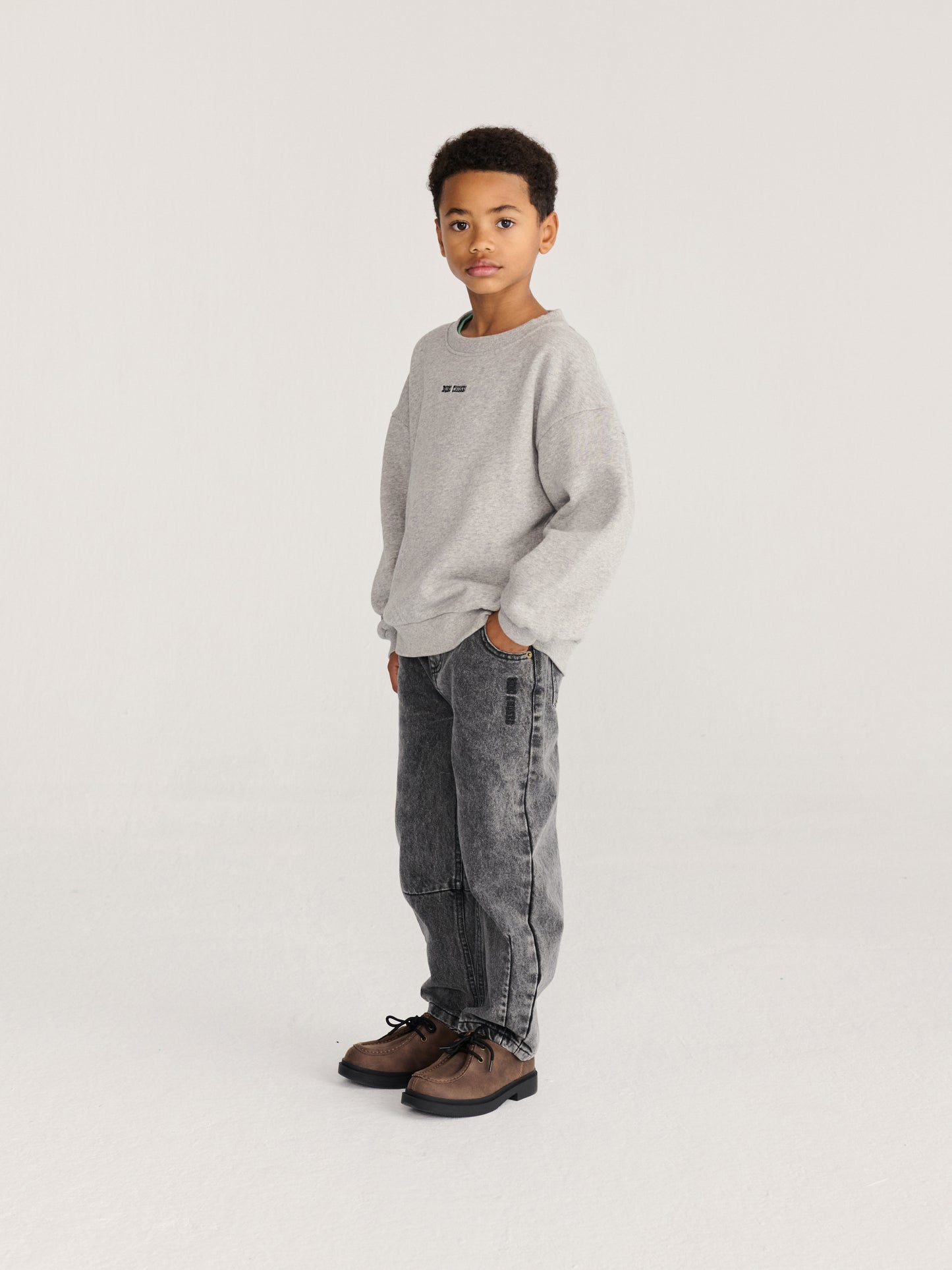 Bobo Choses Mush Monster Duo sweatshirt light heather grey