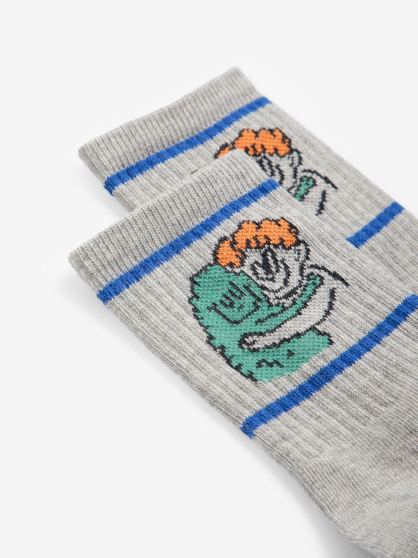 Bobo Choses Hug Hairy Monster short sock light heather grey