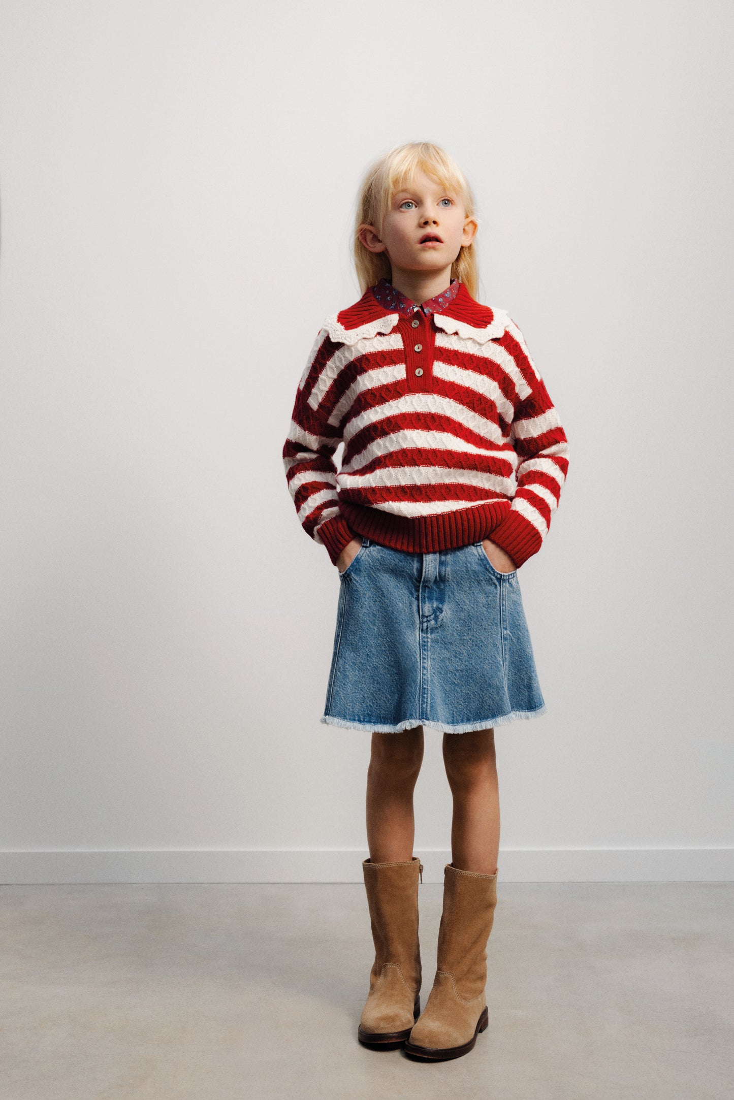 The New Society Ridge Denim skirt mid blue