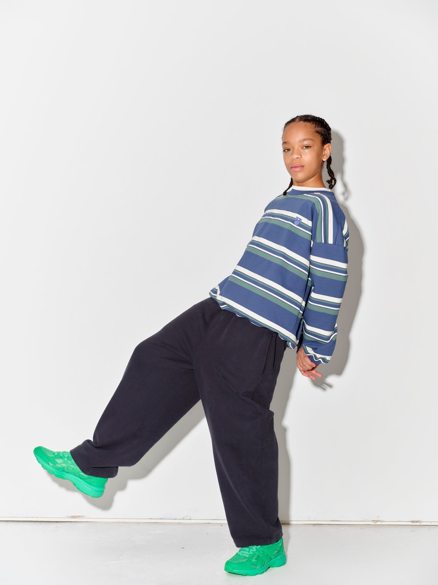 Main Story Bubble sweatshirt vintage indigo stripe