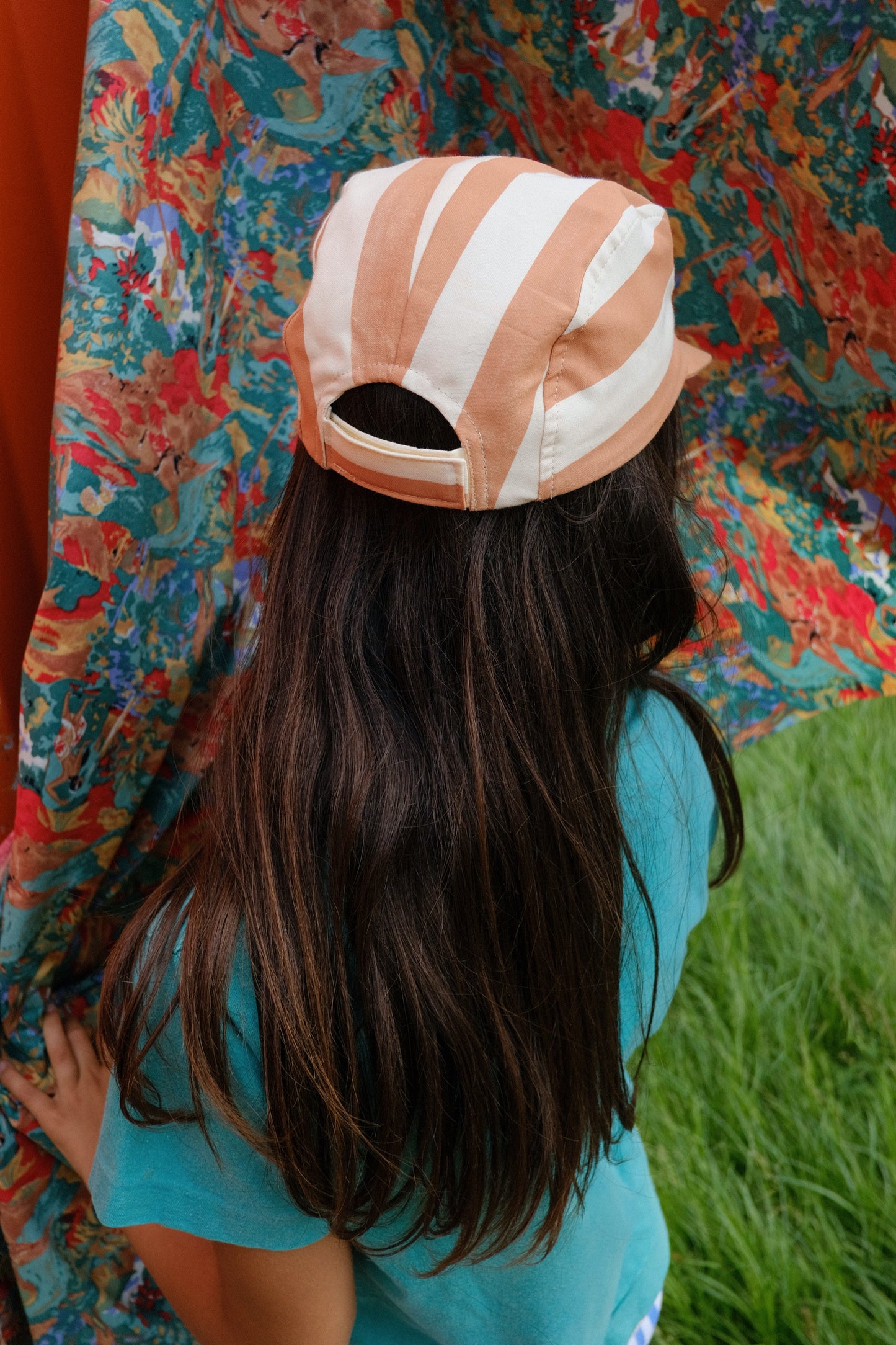 NkitH summer cap Calvin stripes cinnamon