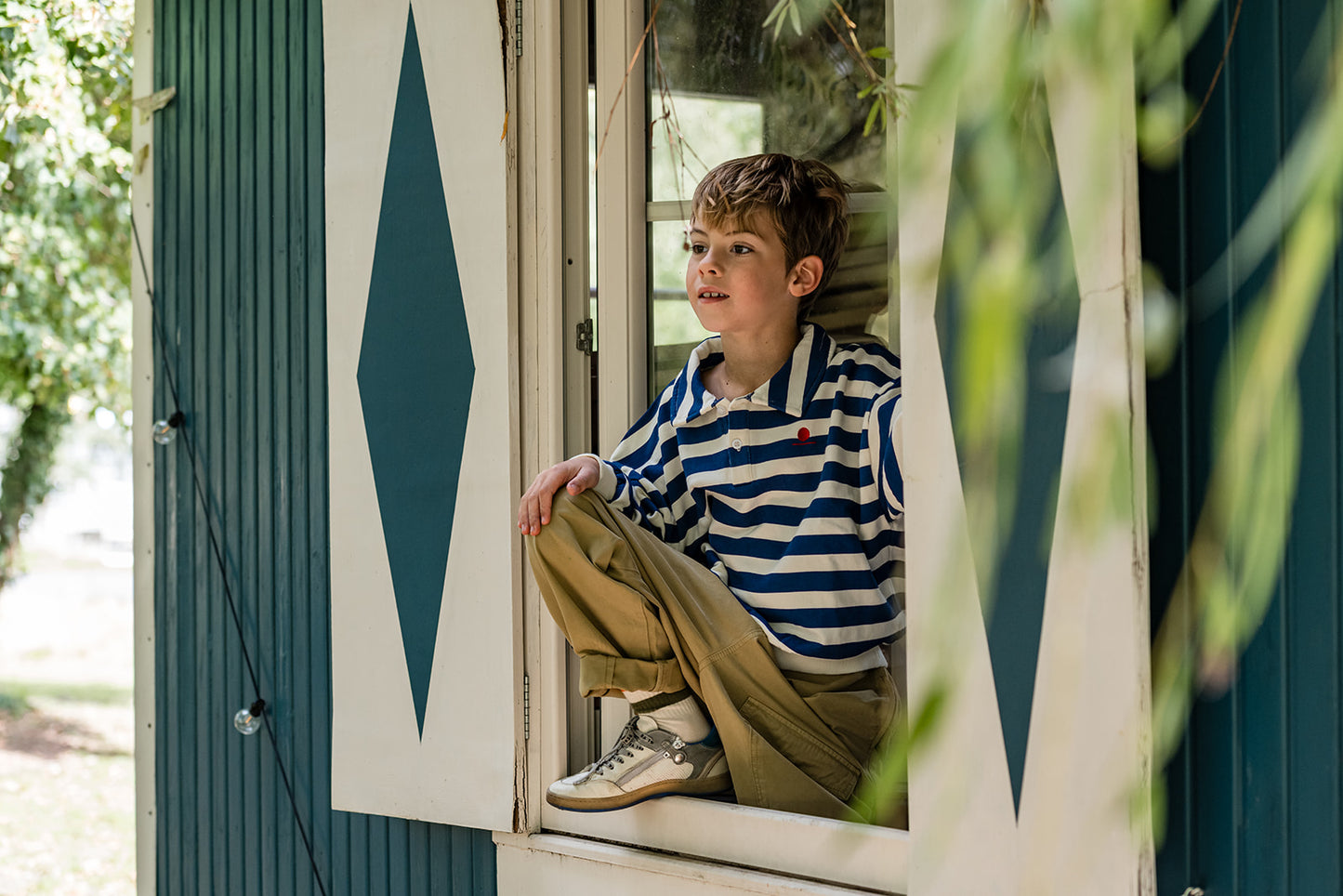 We Are Kids sweat polo blue stripes