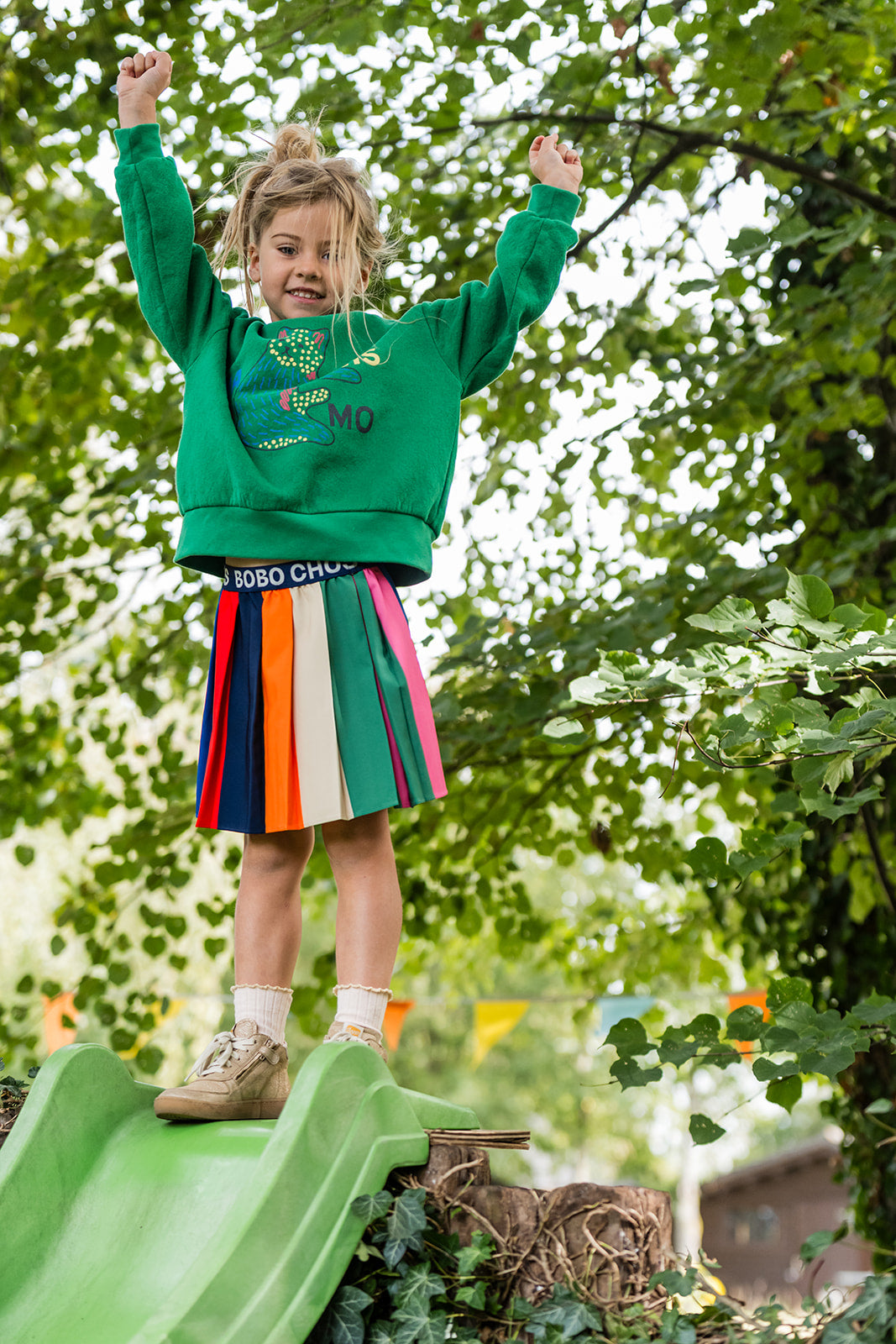 Bobo Choses COLOR BLOCK pleated skirt