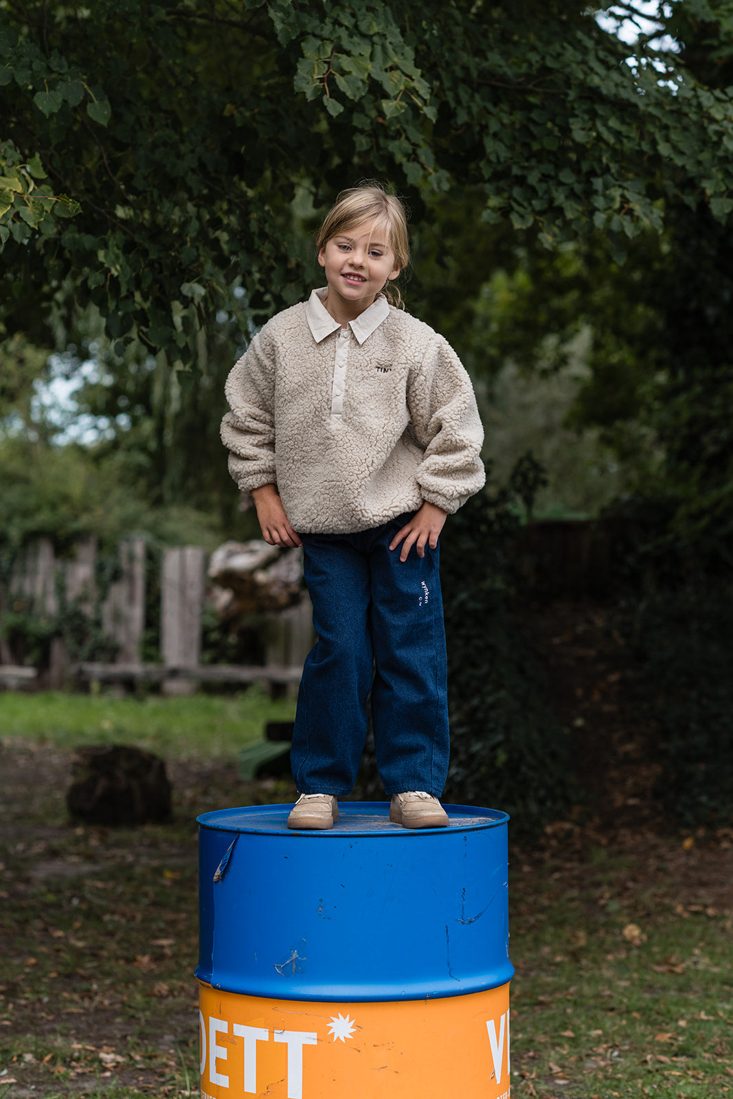Tinycottons SHERPA collar sweatshirt dark vanilla
