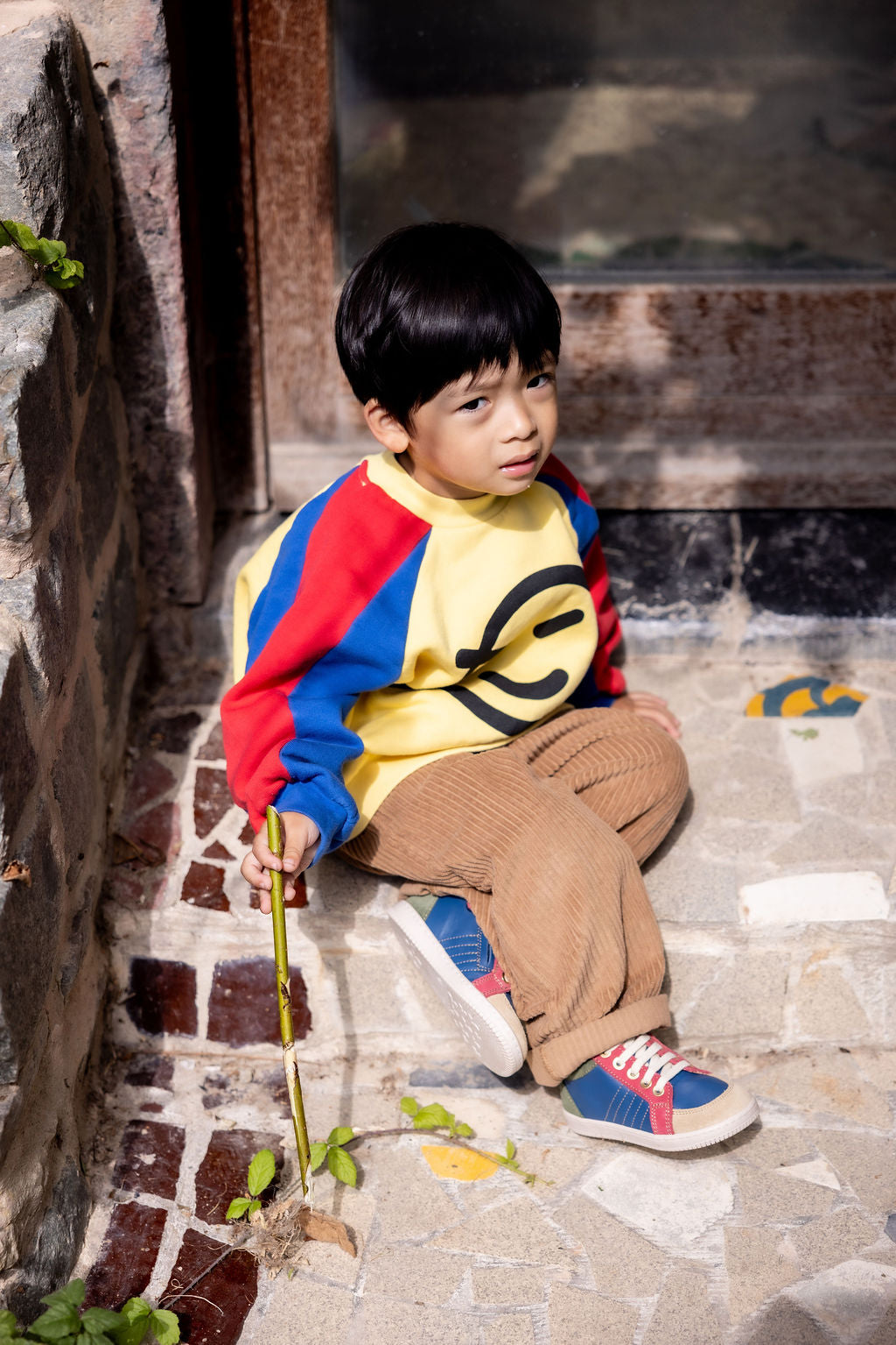 Wynken WYNK panel sweat yellow ladybird blue