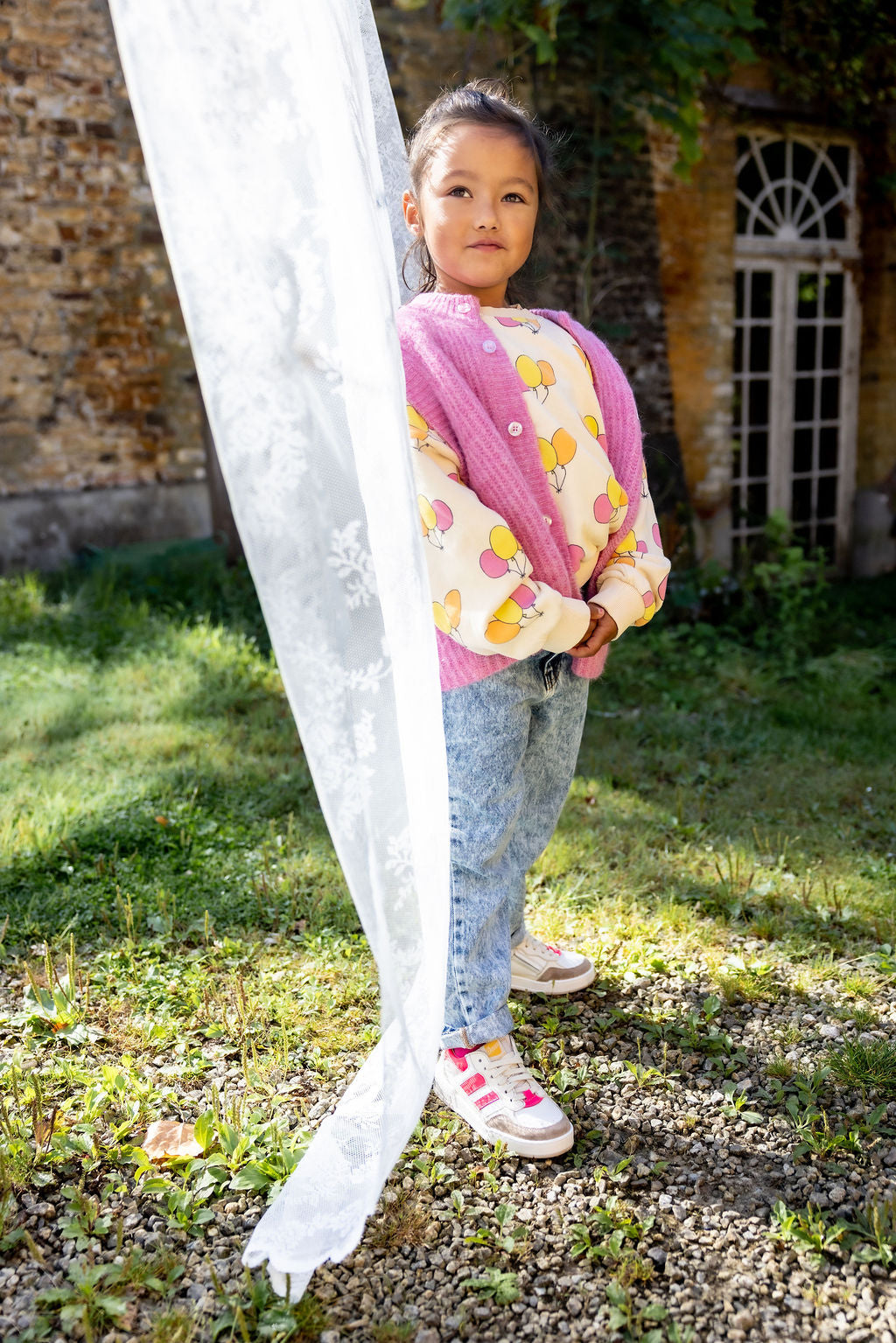 American Vintage Kids EAST gilet rose bubble chine