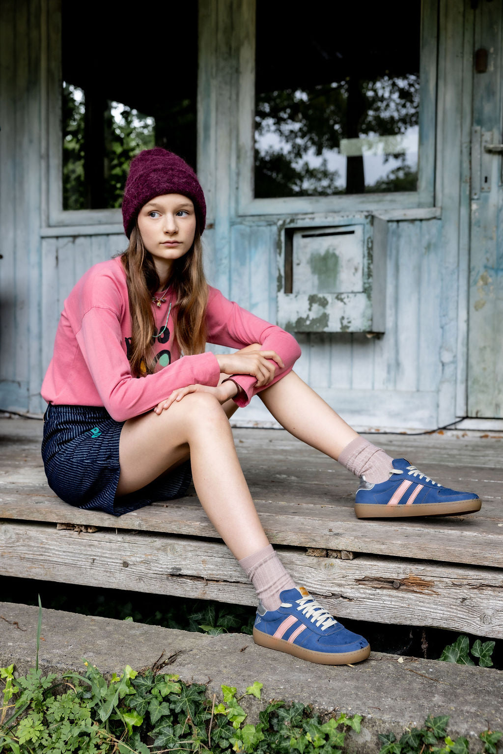Bobo Choses denim skirt navy blue
