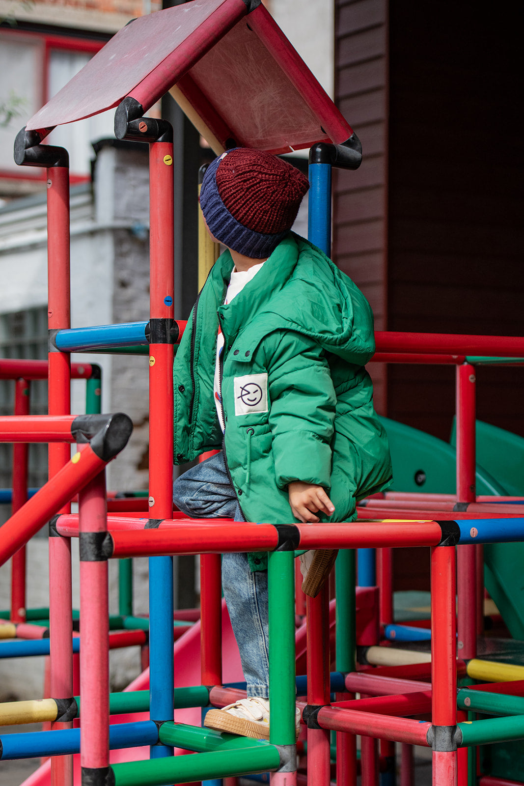 Tinycottons COLOR BLOCK beanie maroon/navy