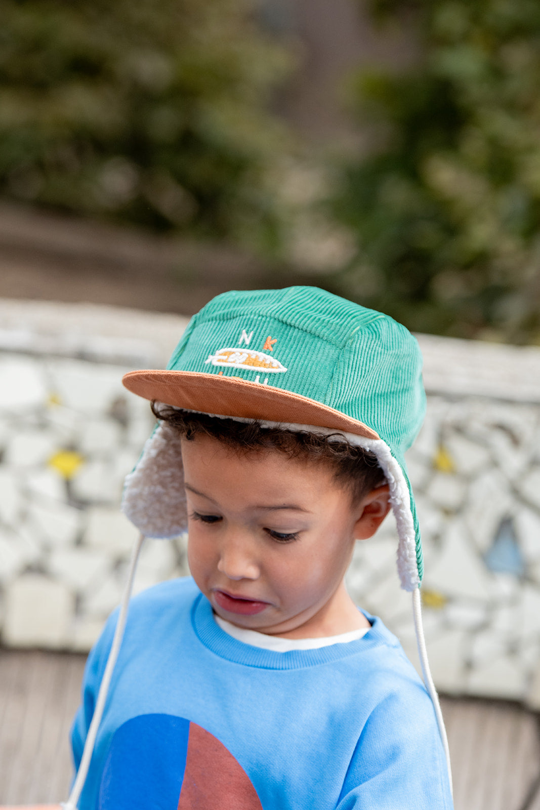 NkitH Robin winter cap snake green / kids small (2-4Y)