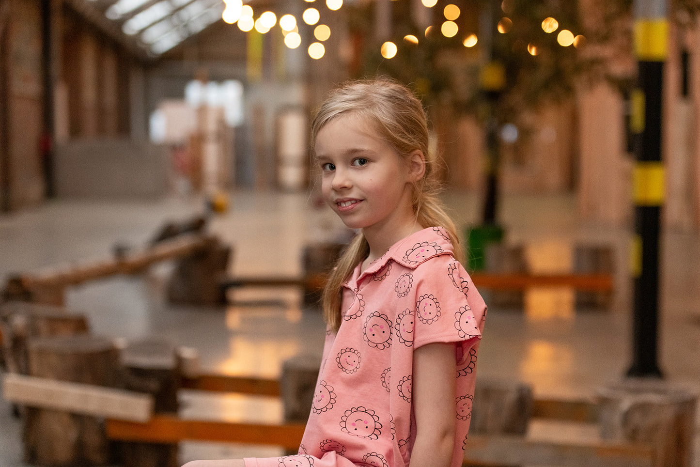 Weekend House Kids FLOWERS All Over Polo dress pink