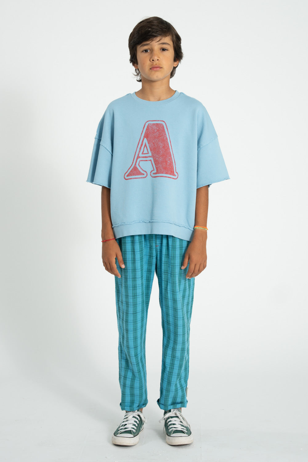 Piupiuchick Short sleeve sweatshirt blue with A print