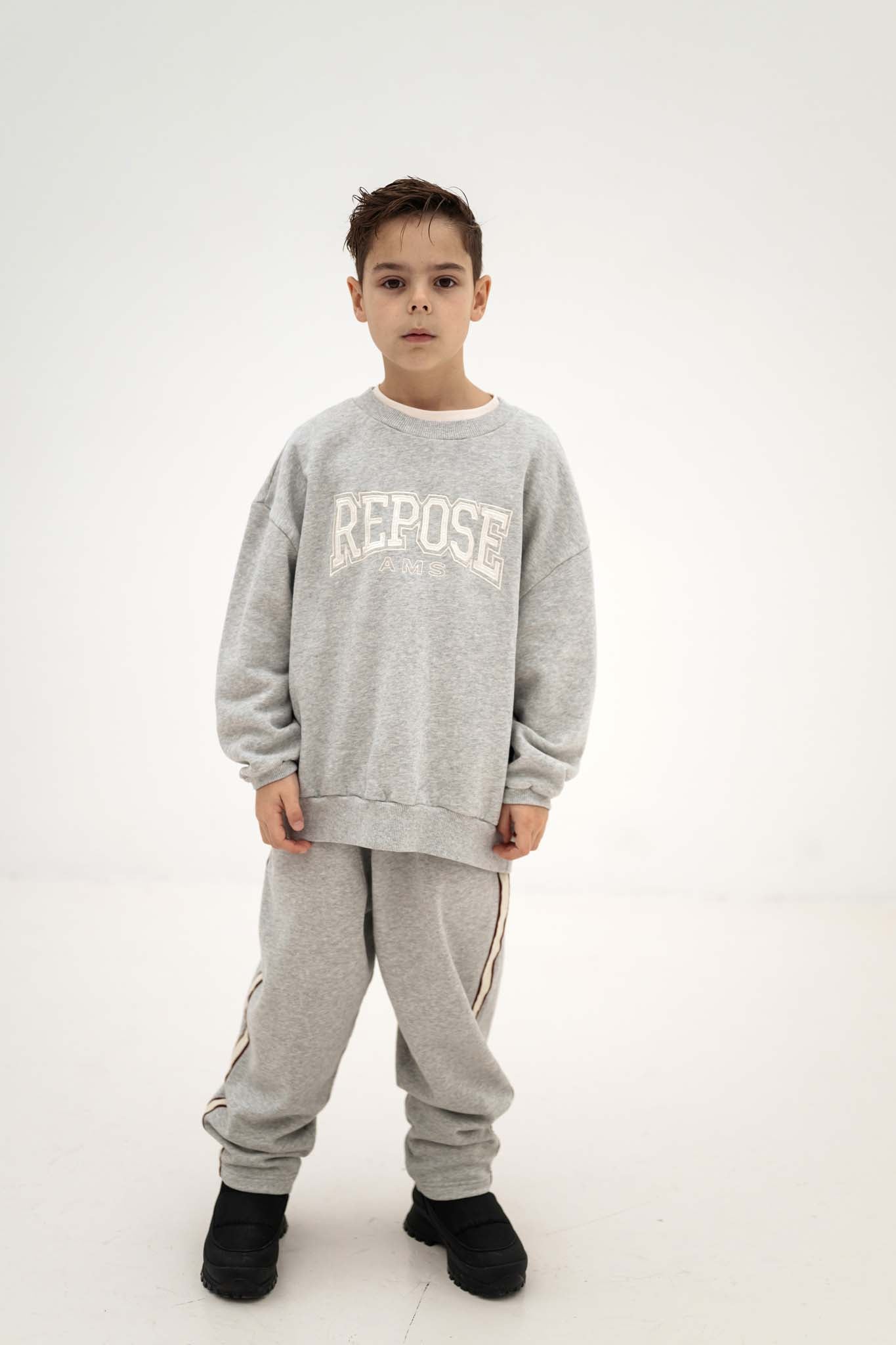 Repose AMS Cozy drop sweater light mixed grey