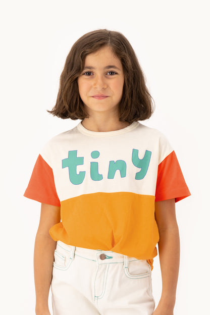 Tinycottons Tiny Color Block Tee light cream/orange