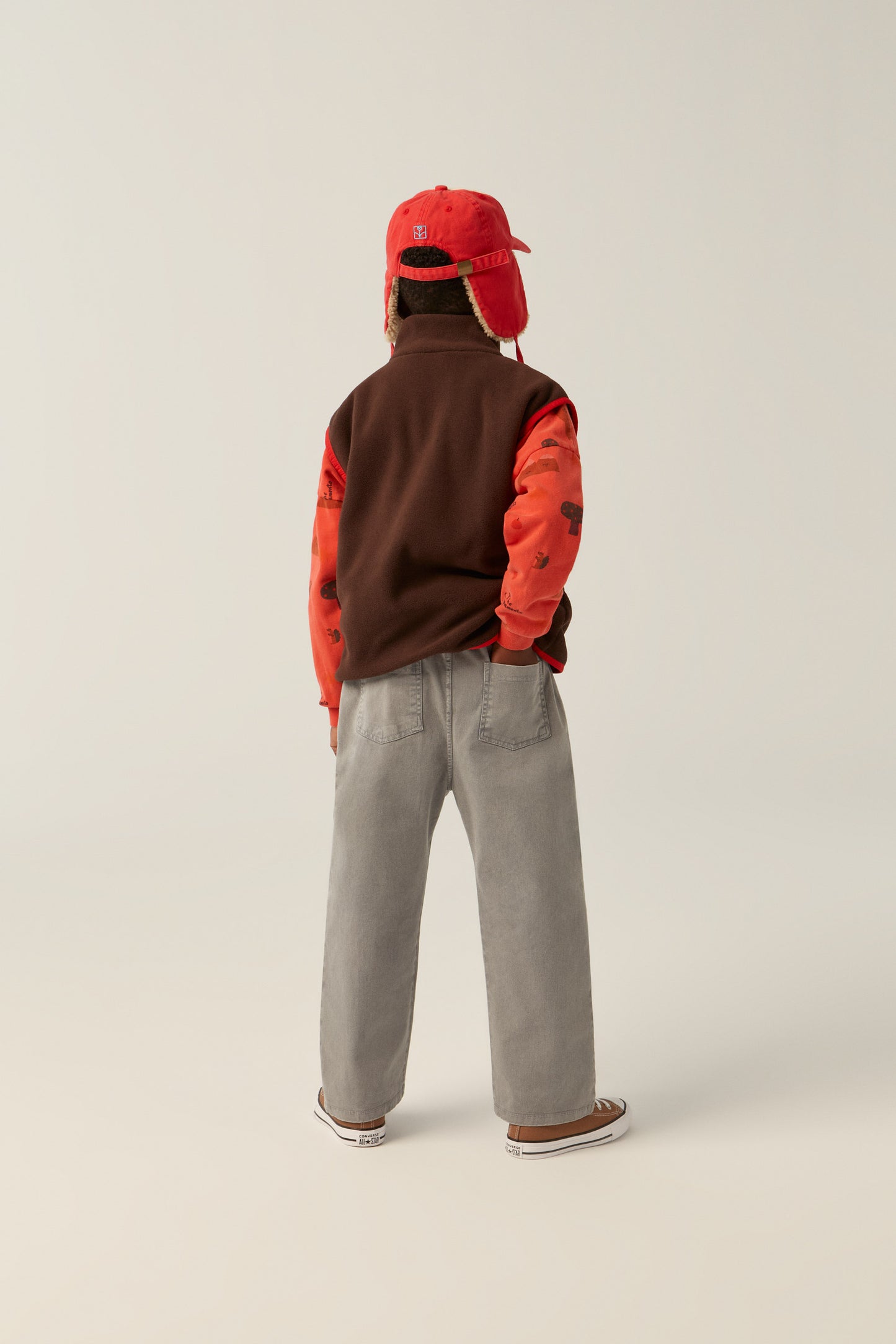 The Campamento Color block zipped vest brown