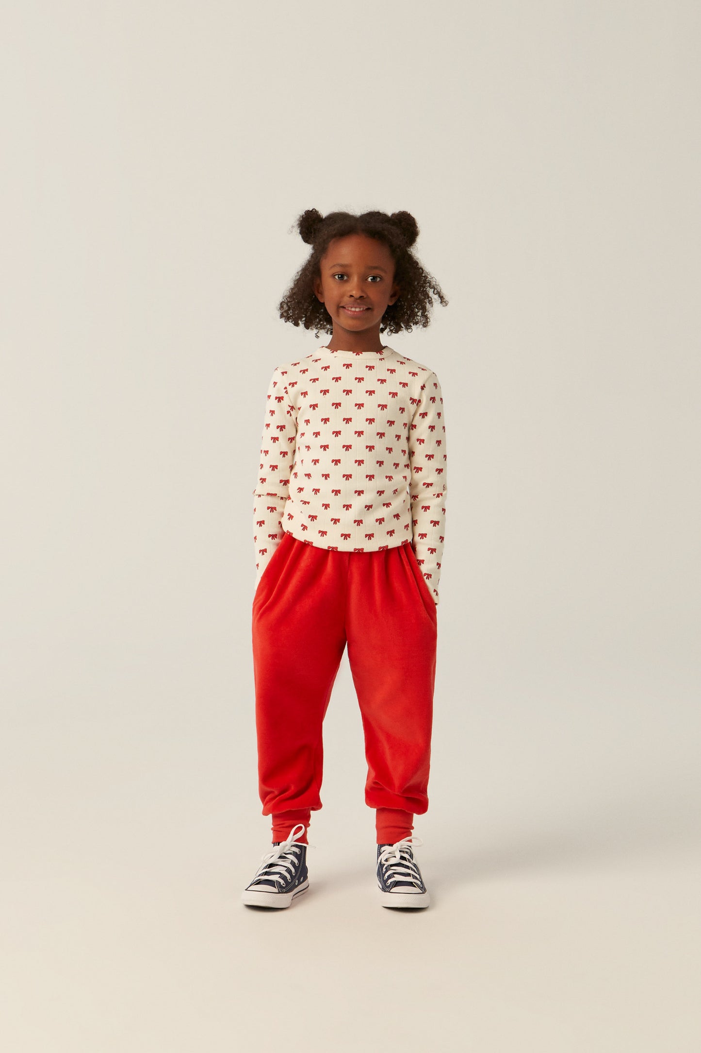 The Campamento Red bows T-shirt ecru