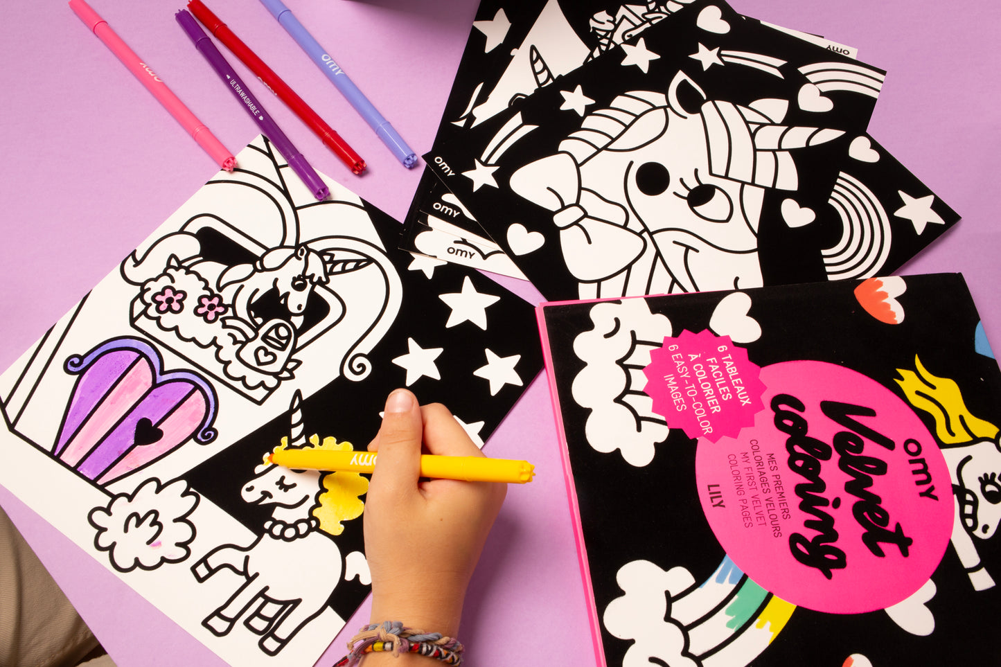 OMY unicorn velvet coloring
