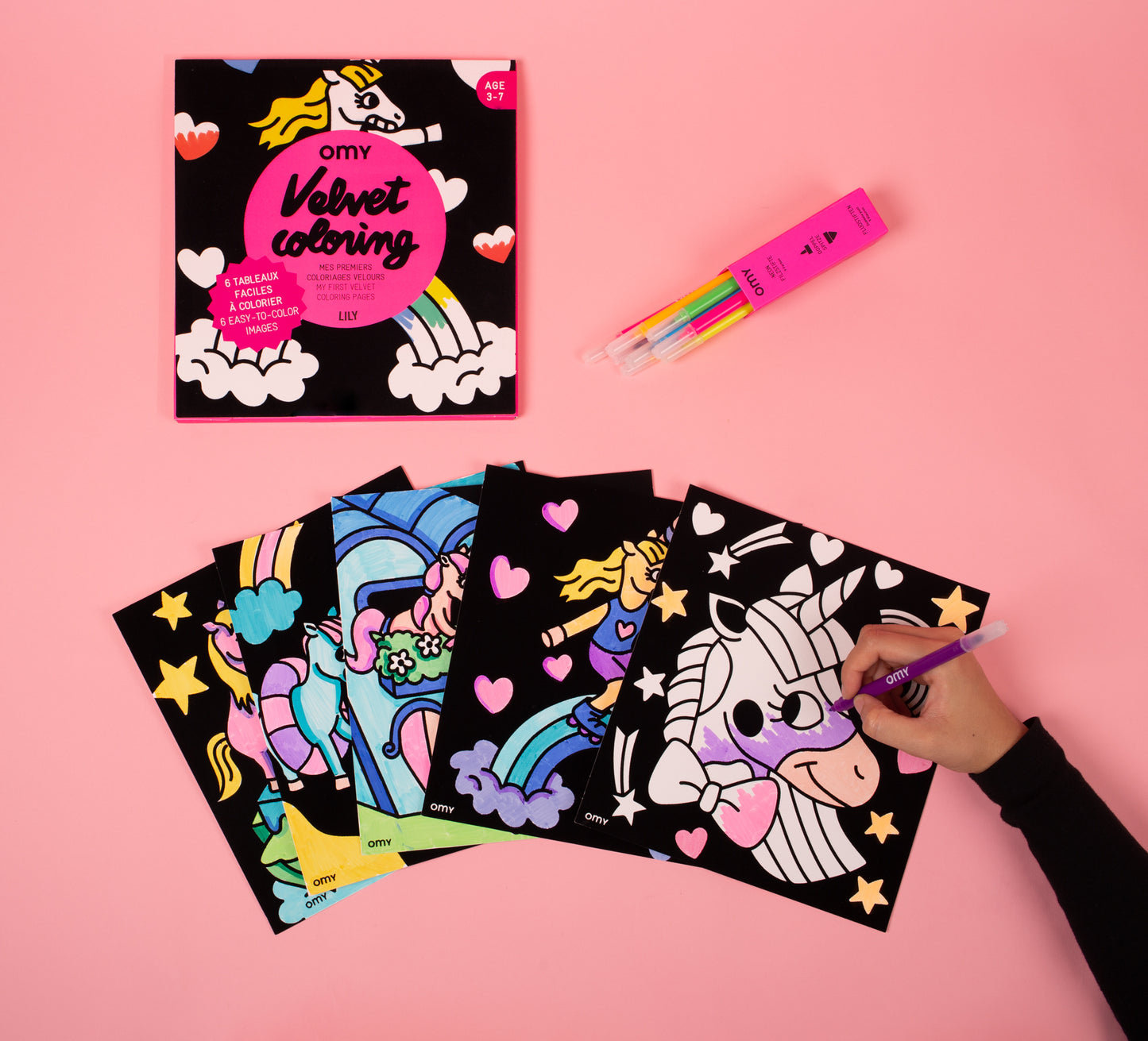 OMY unicorn velvet coloring
