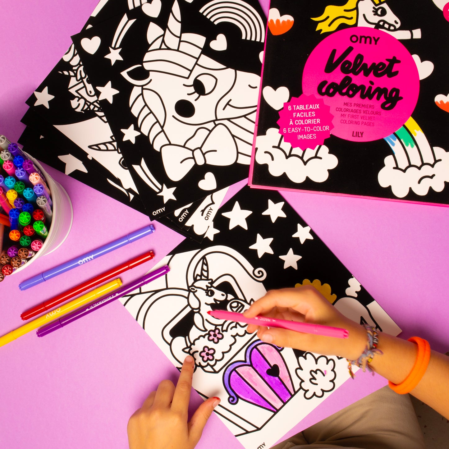 OMY unicorn velvet coloring