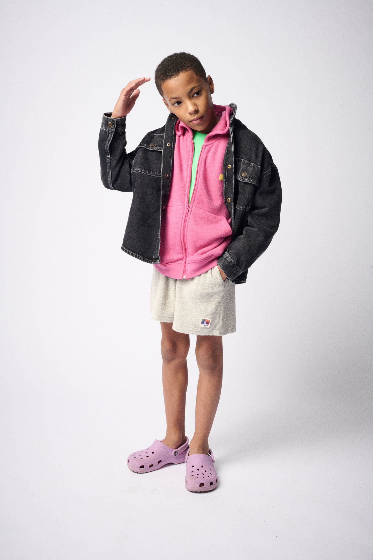 American Vintage Kids Doven sweat geranium fluo surteint