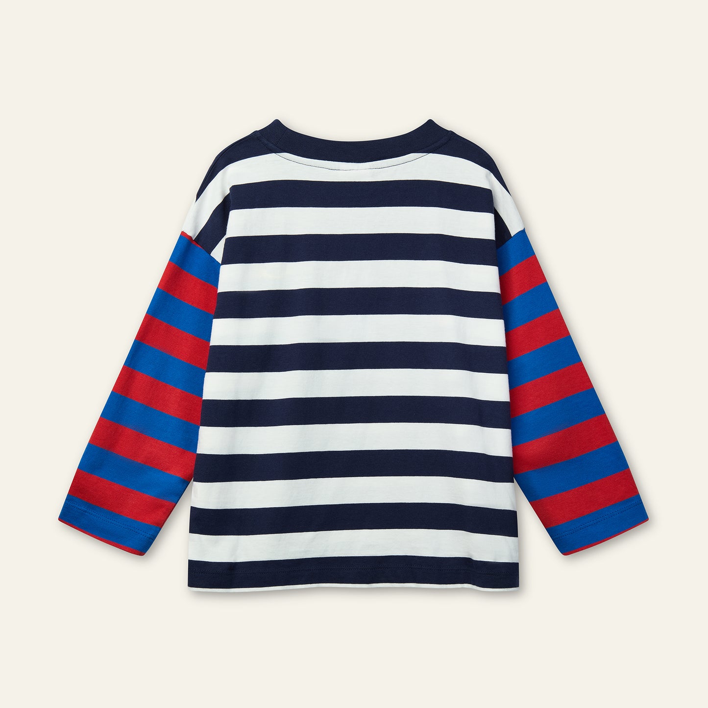 Wynken DUO STRIPE Tee navy ecru