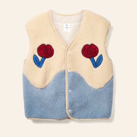 Wynken DANCING DAHLIA GILLET ecru pale blue