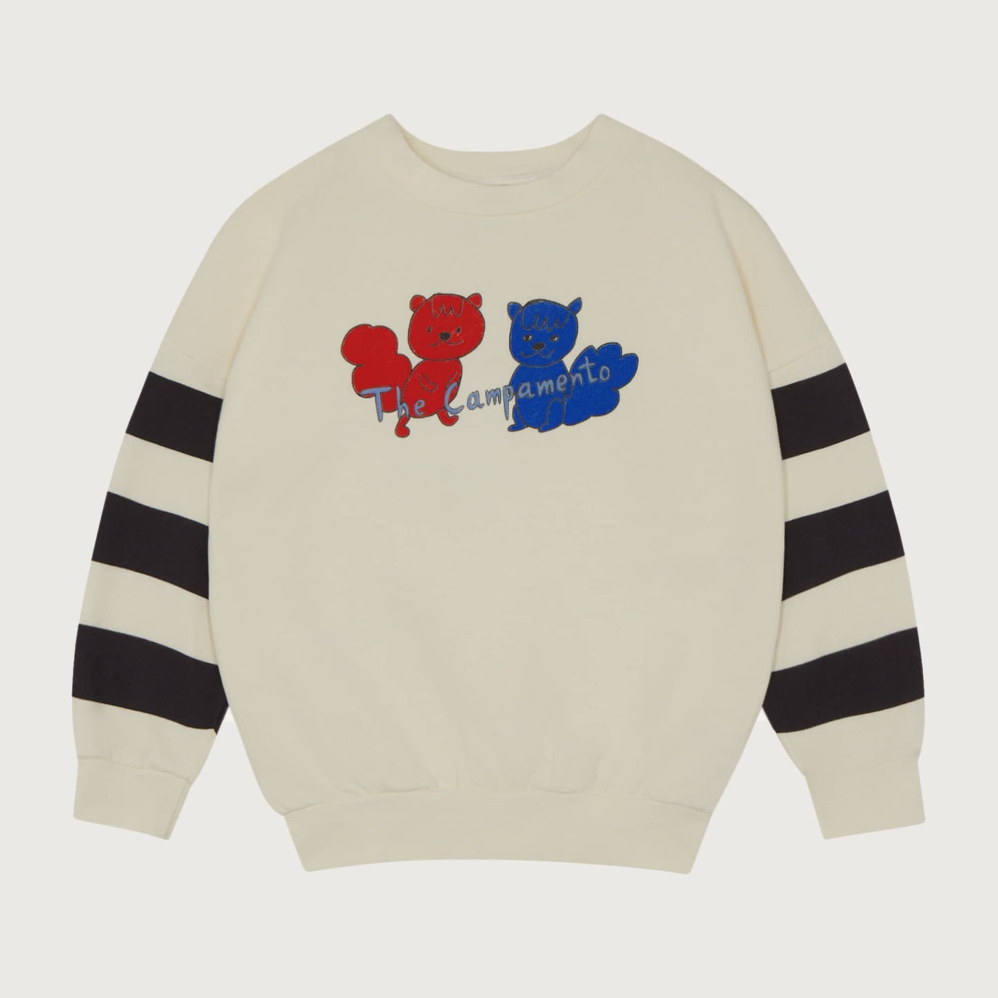 The Campamento Squirrels and stripes sweatshirt ecru