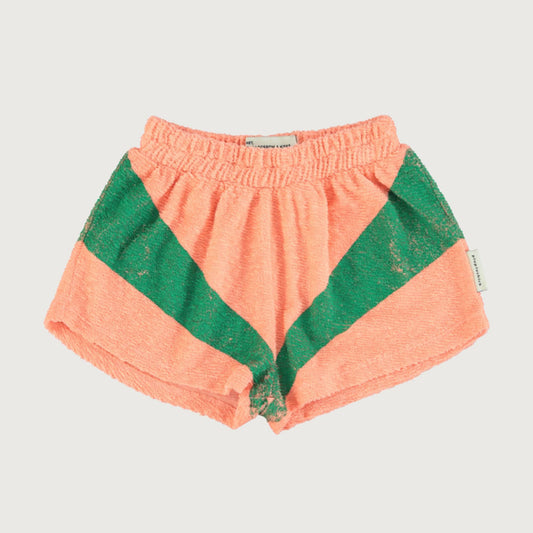 Piupiuchick terry shorts coral and green