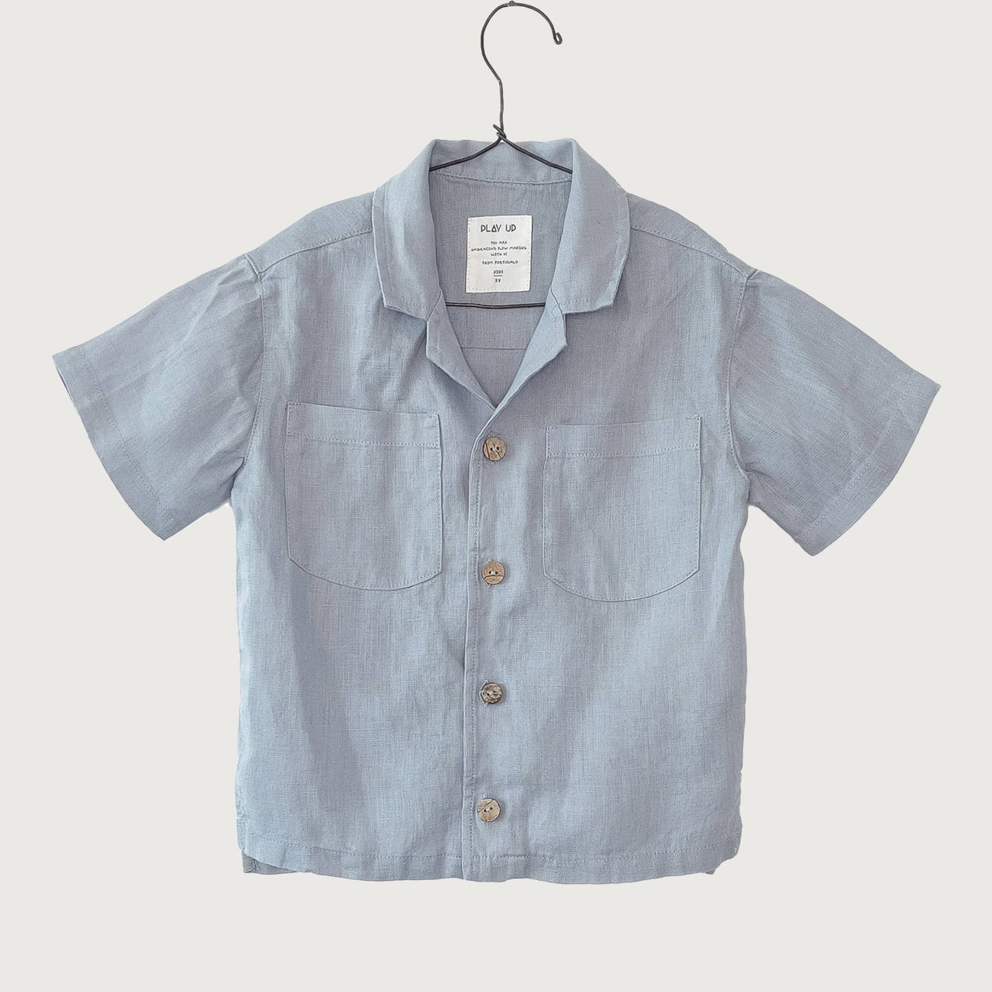 Play Up Linen Shirt Grey Blue / 10Y