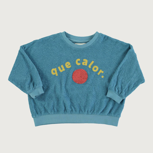 Piupiuchick QUE CALOR blue terry sweatshirt