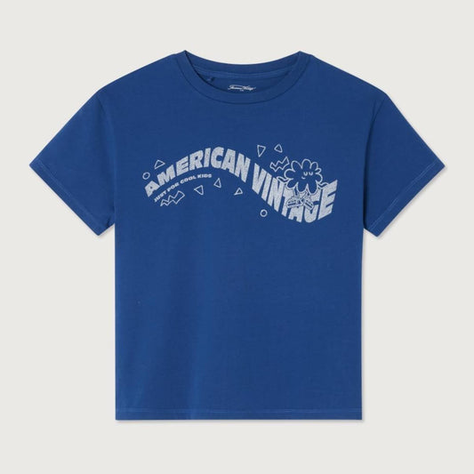 American Vintage Kids T-shirt Fizvalley bleu roi vintage