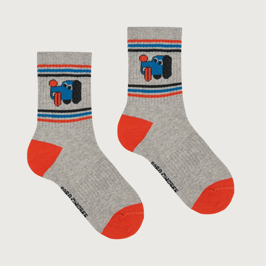 Bobo Choses DOGGY MATE short socks heather grey