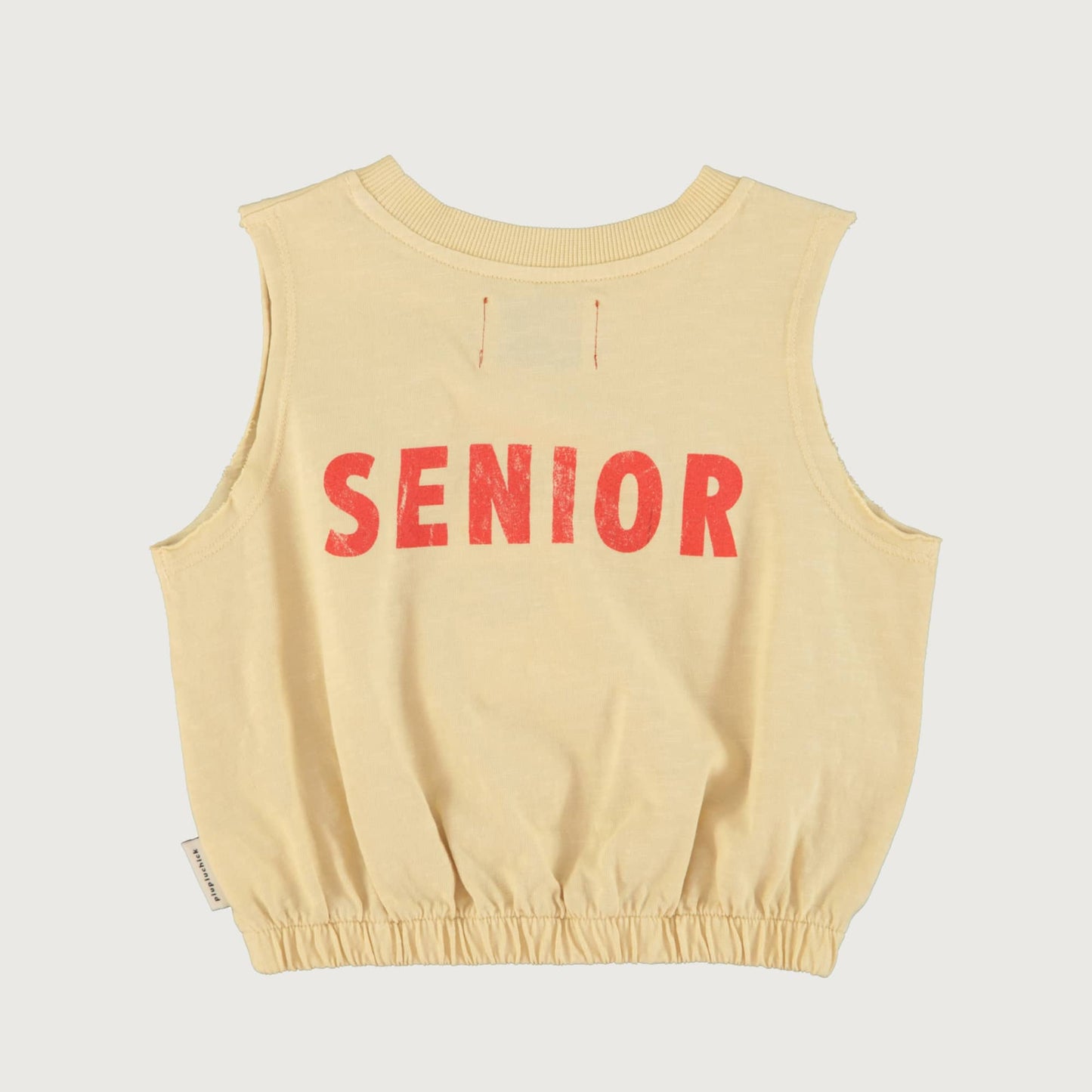 Piupiuchick sleeveless top sand with CHERRY print